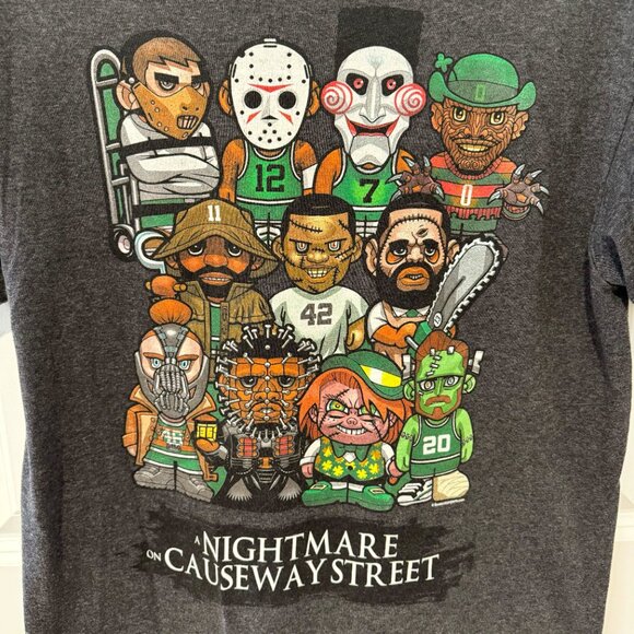 Boston Celtics T Shirt Adult Medium Gray‎ Nightmare Horror Halloween - Picture 2 of 4